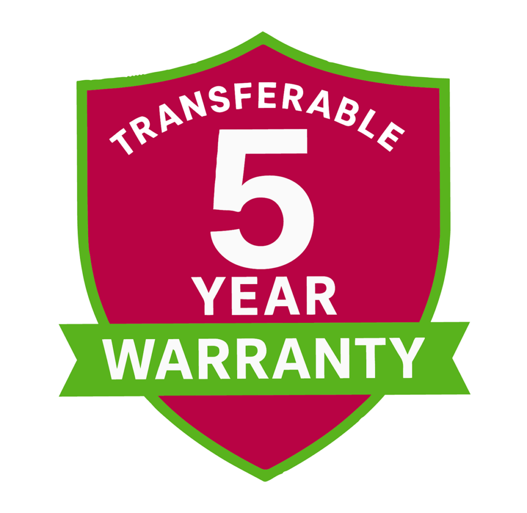Transferable 5 year roof warranty badge offered by Roof Revival in Ottawa